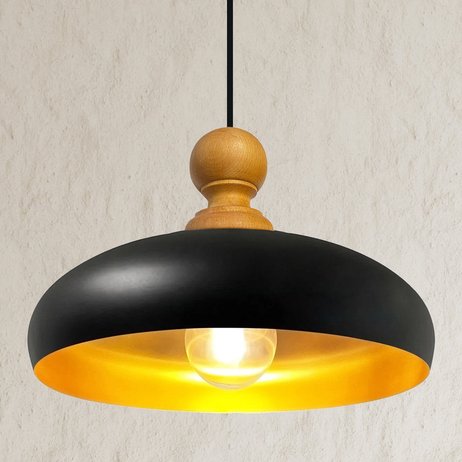Pendelleuchte Androa Deckenlampe Ø40 cm Lampe 1-flammig Deckenleuchte Holz